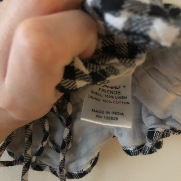 Lovers + Friends Stacey Linen Gingham Lace Up Top - Picture 5 of 6